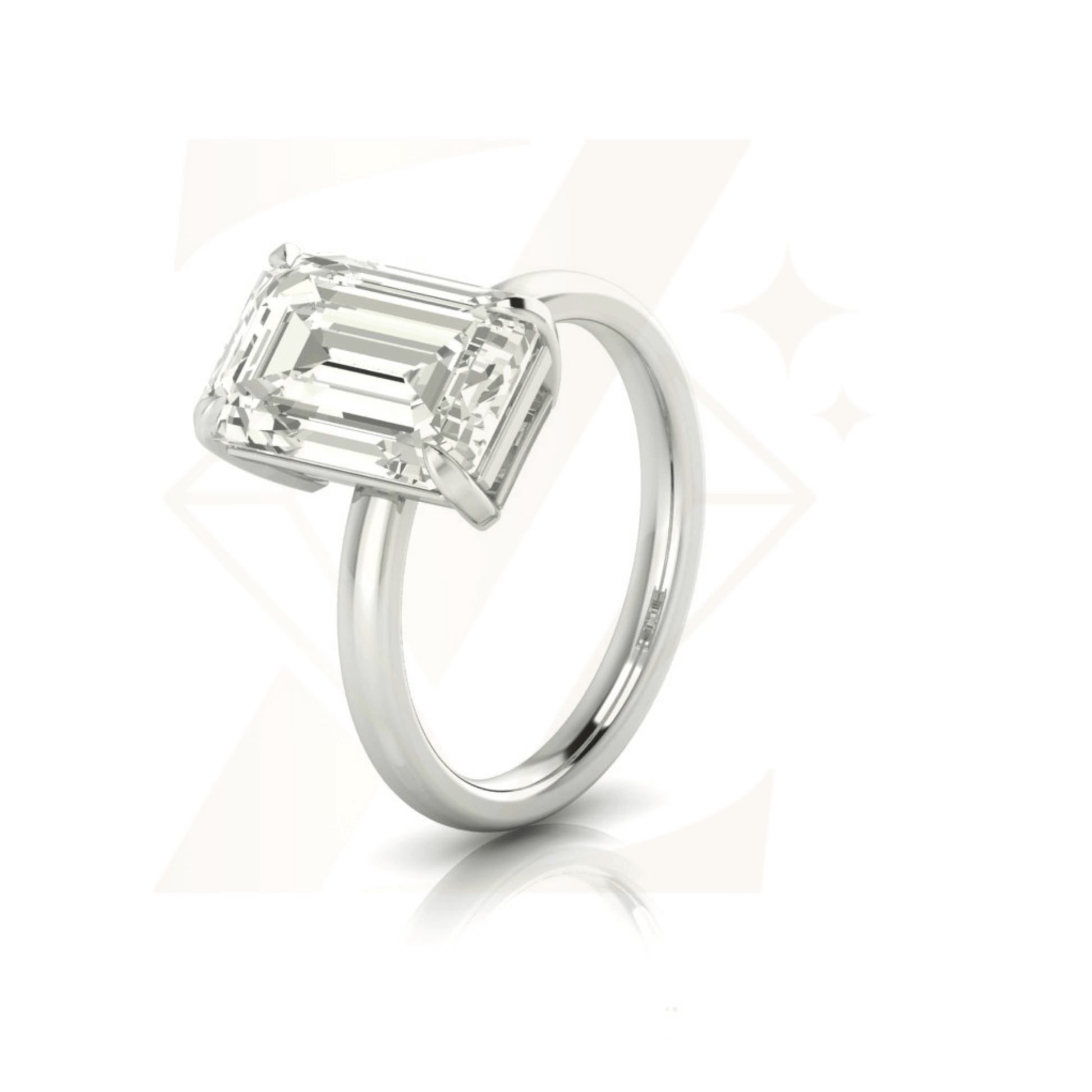 4.47 CTW Emerald Cut Ring - Zuvelio.com