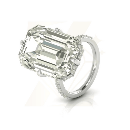 21.00 CTW Emerald Cut Ring - Zuvelio.com