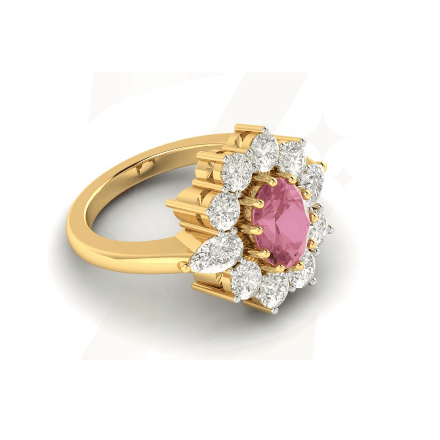 3.23 CTW Oval, Round And Pear Cut Ring - Zuvelio.com