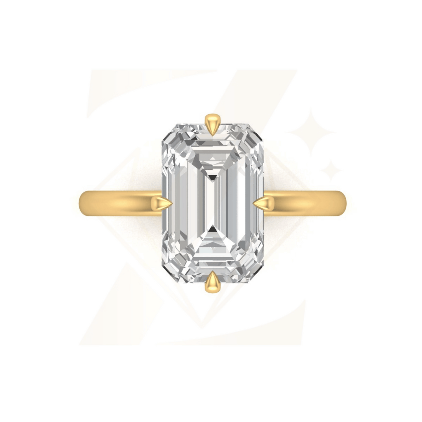 5.35 CTW Emerald Cut Ring - Zuvelio.com