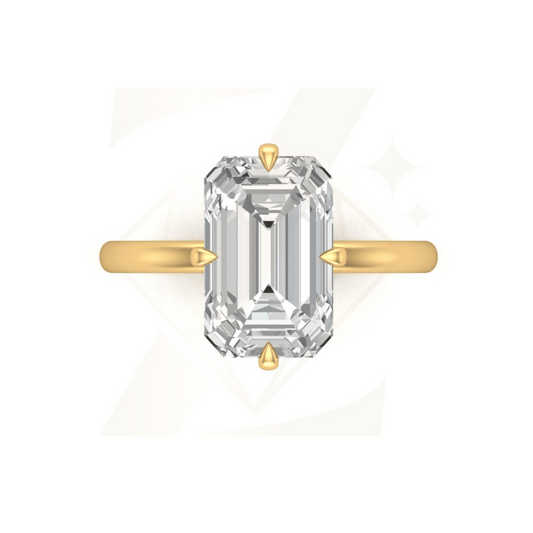 5.35 CTW Emerald Cut Ring - Zuvelio.com