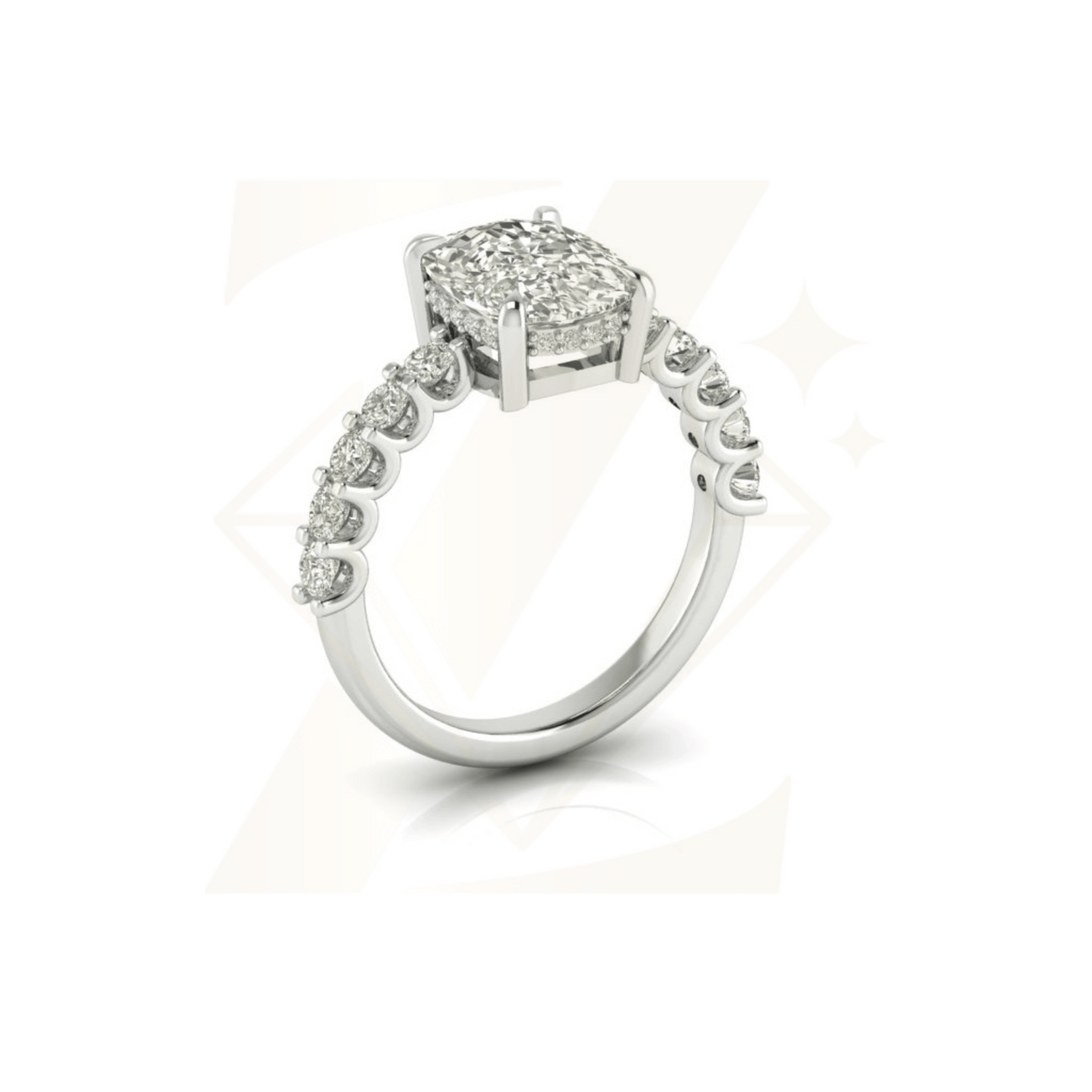 4.50 CTW Cushion Cut Ring - Zuvelio.com