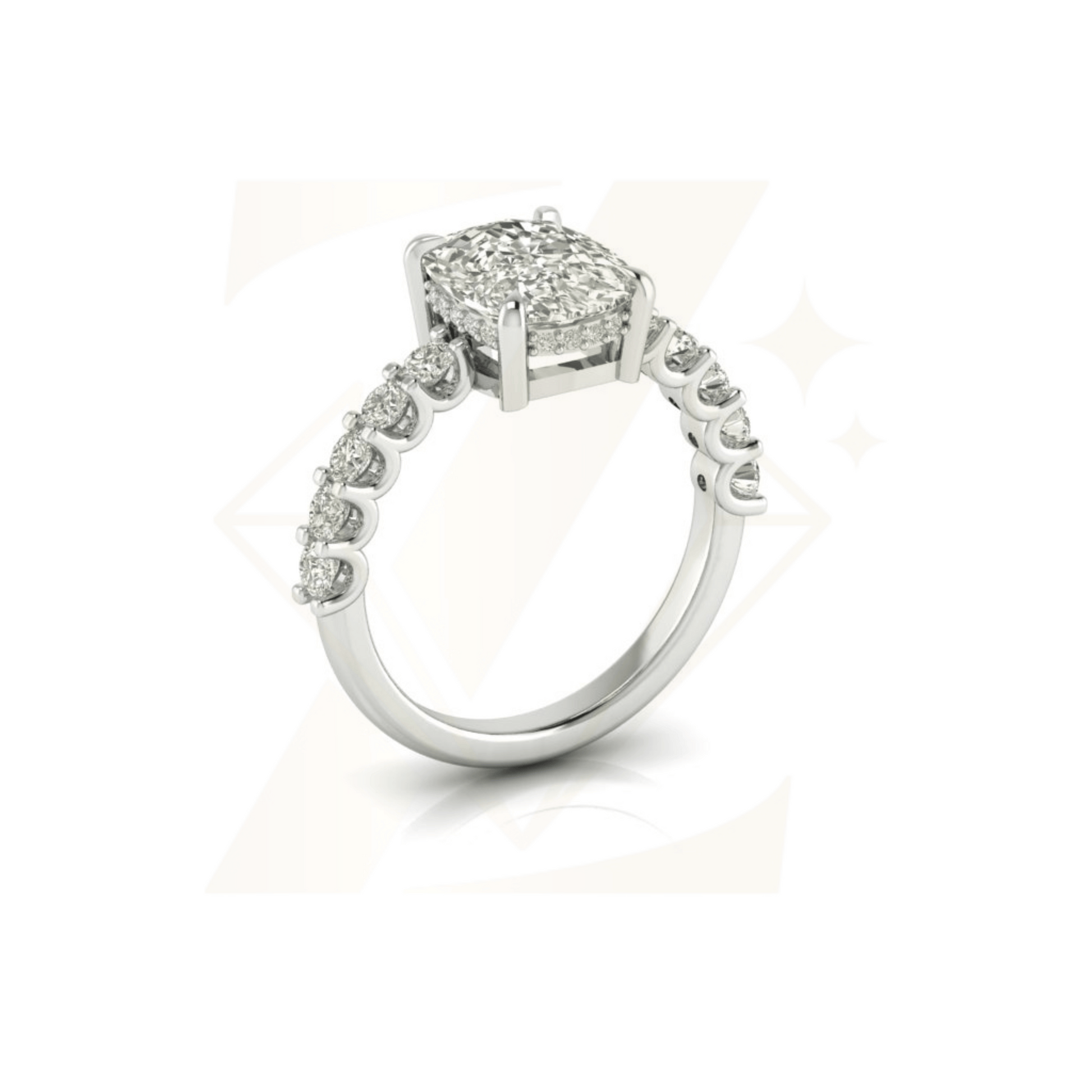 4.50 CTW Cushion Cut Ring - Zuvelio.com