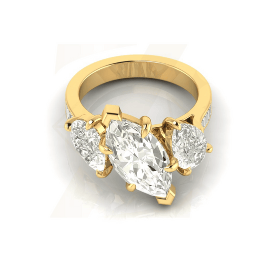 4.31 CTW Three Stone Cut Ring - Zuvelio.com