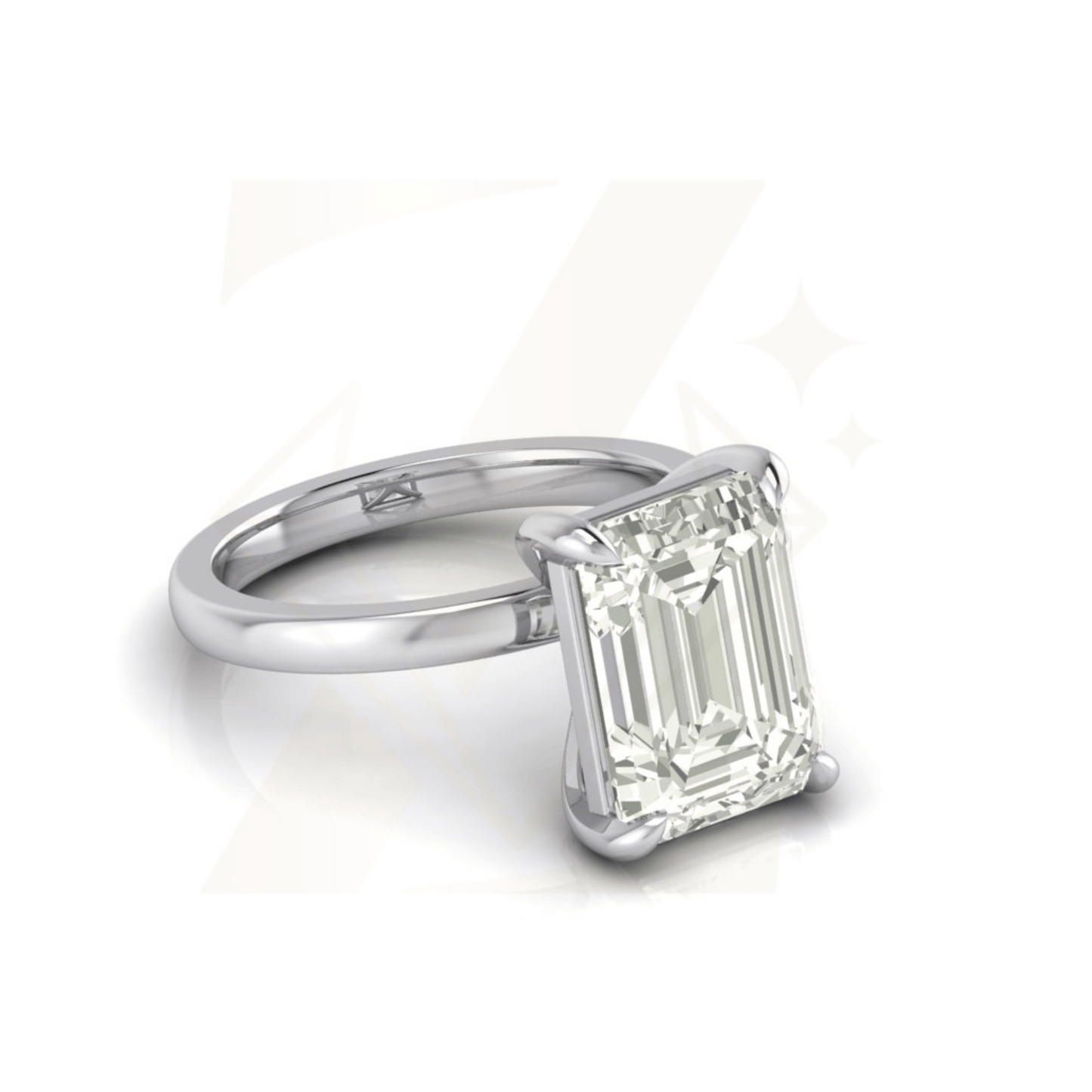 5.66 CTW Emerald Cut Ring - Zuvelio.com