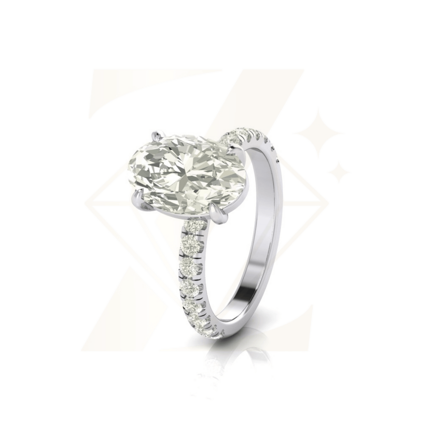 3.81 CTW Oval And Round Cut Ring - Zuvelio.com