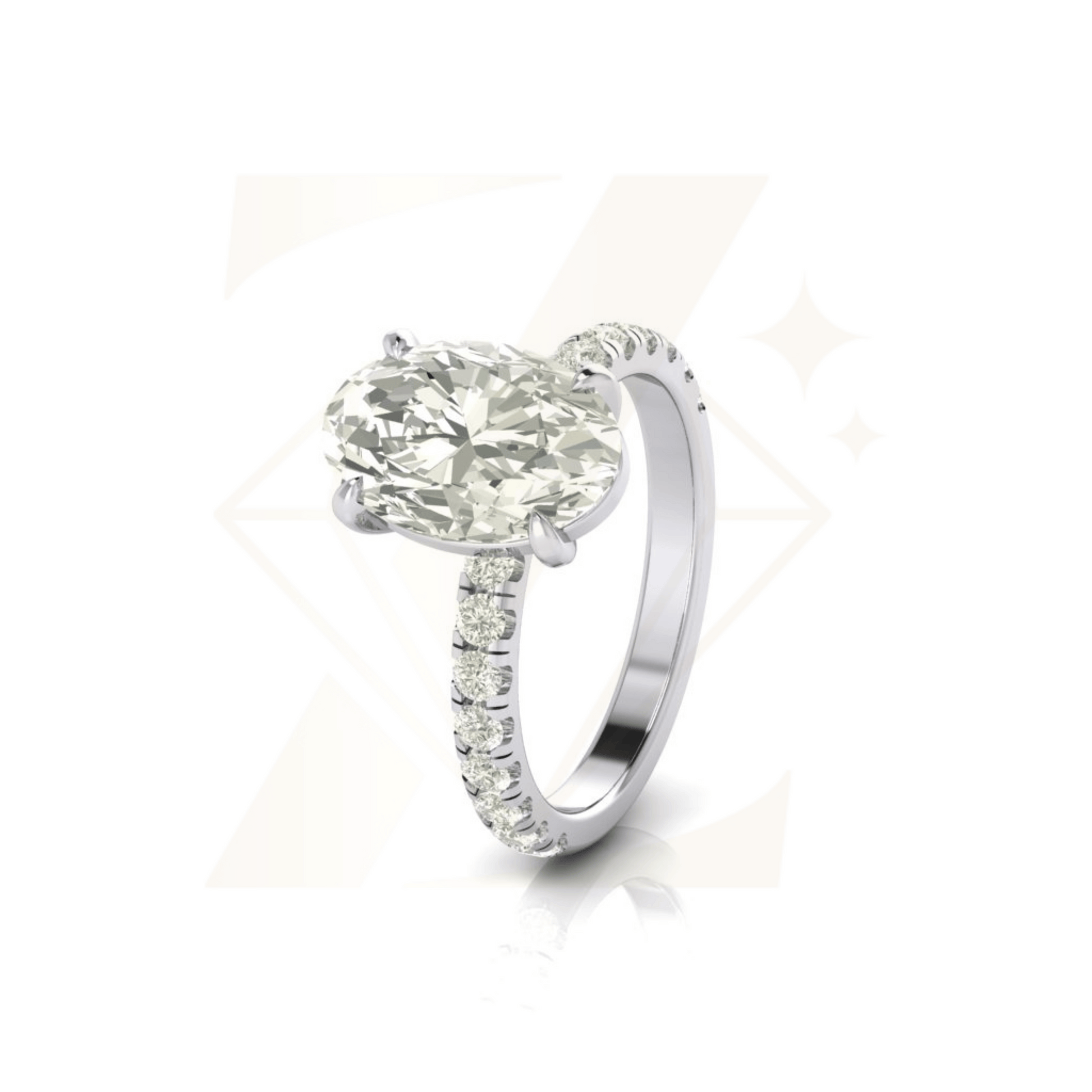 3.81 CTW Oval And Round Cut Ring - Zuvelio.com