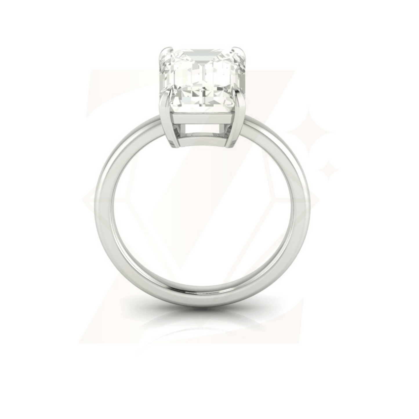 4.47 CTW Emerald Cut Ring - Zuvelio.com