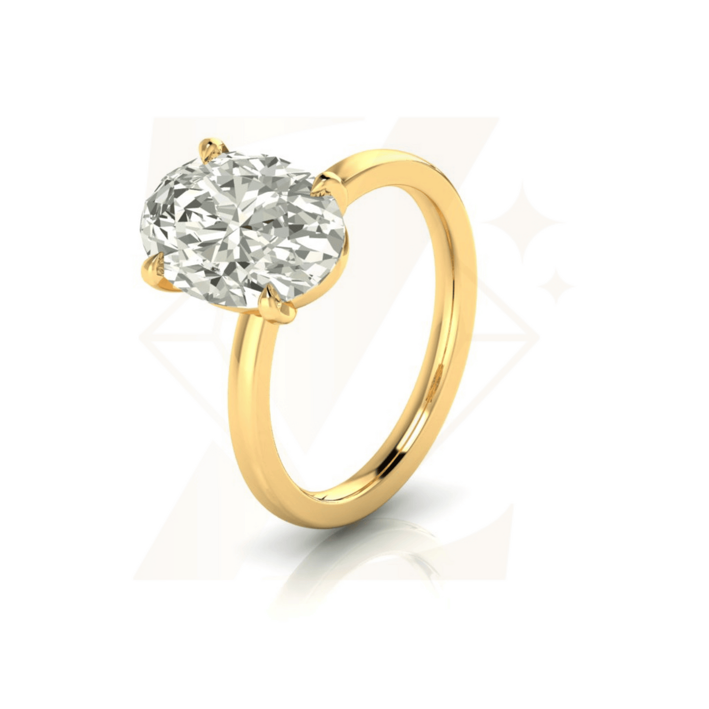 3.91 CTW Oval Cut Ring - Zuvelio.com