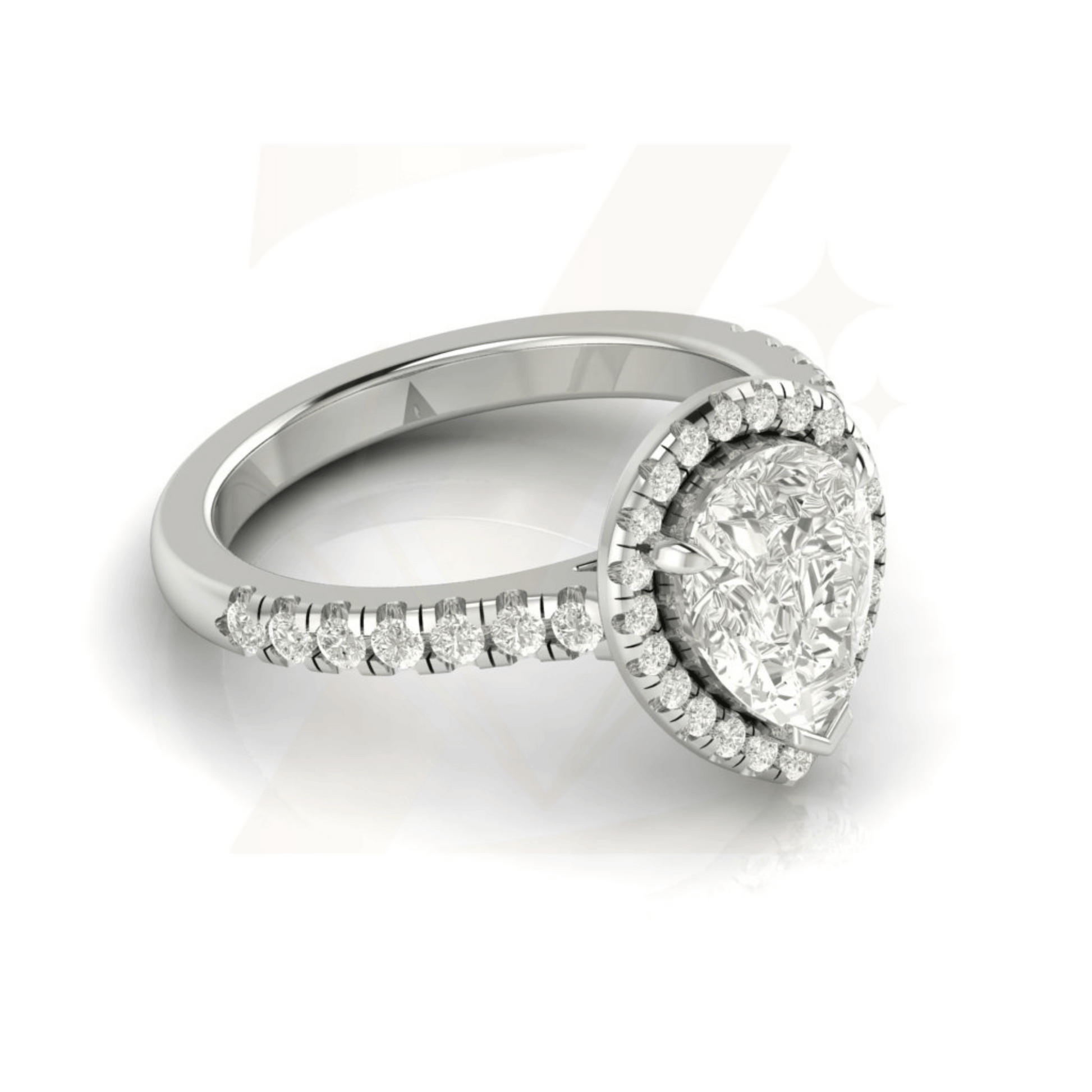 3.66 CTW Pear Cut Ring - Zuvelio.com