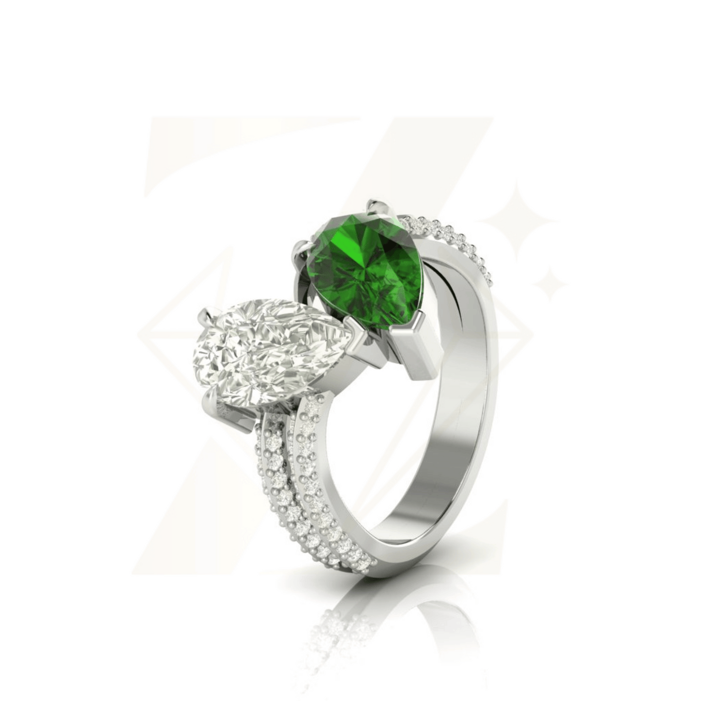 2.99 Pear And Round Cut Ring - Zuvelio.com