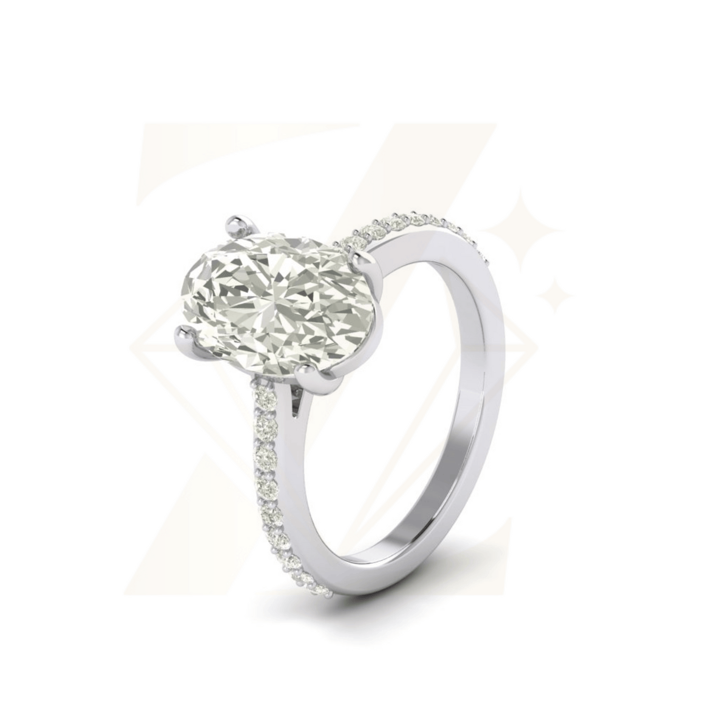3.37 CTW Oval And Round Cut Ring - Zuvelio.com