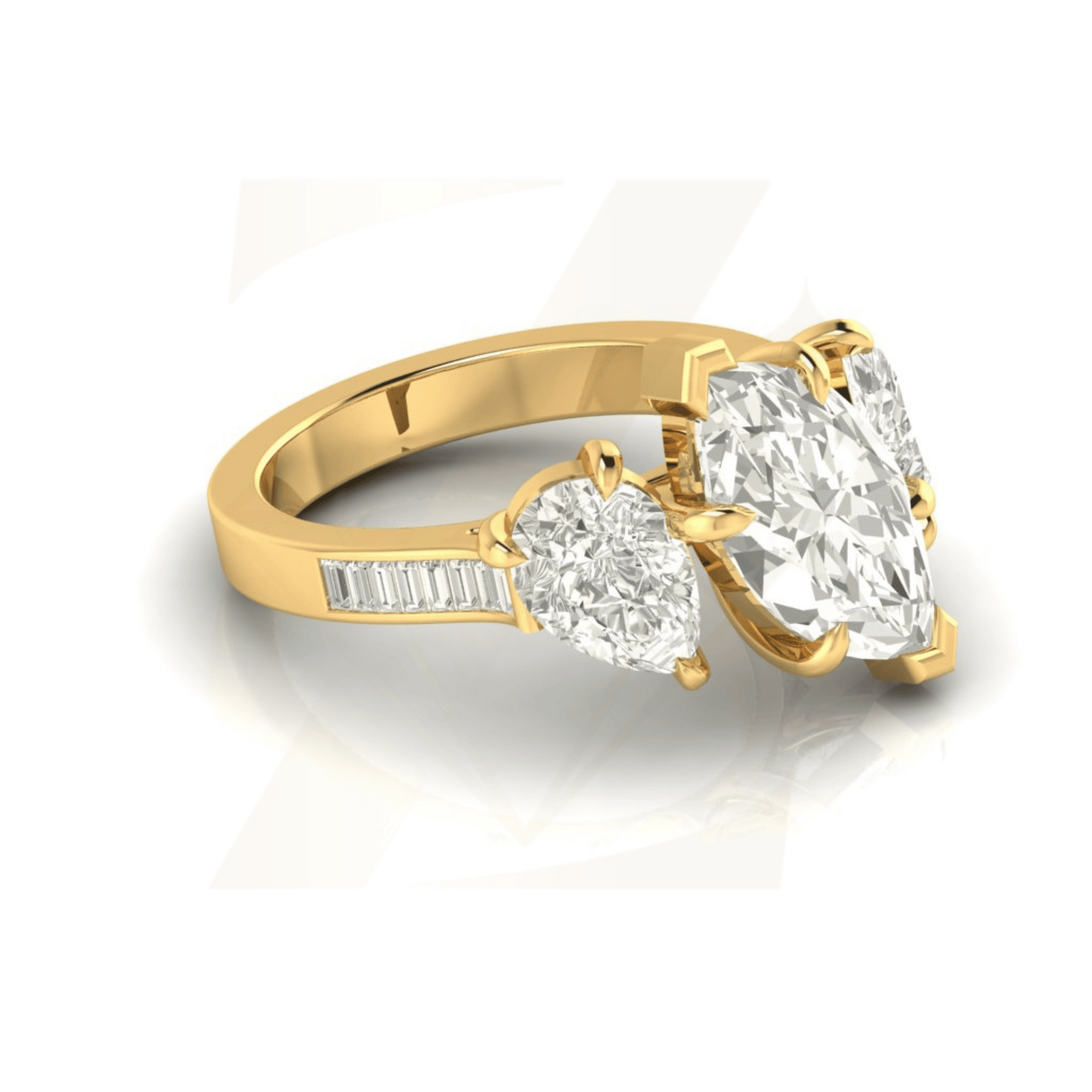 4.31 CTW Three Stone Cut Ring - Zuvelio.com