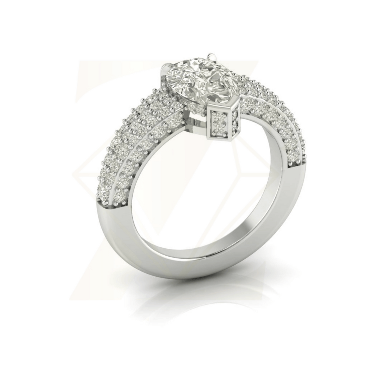 2.00 CTW Pear Cut Ring - Zuvelio.com