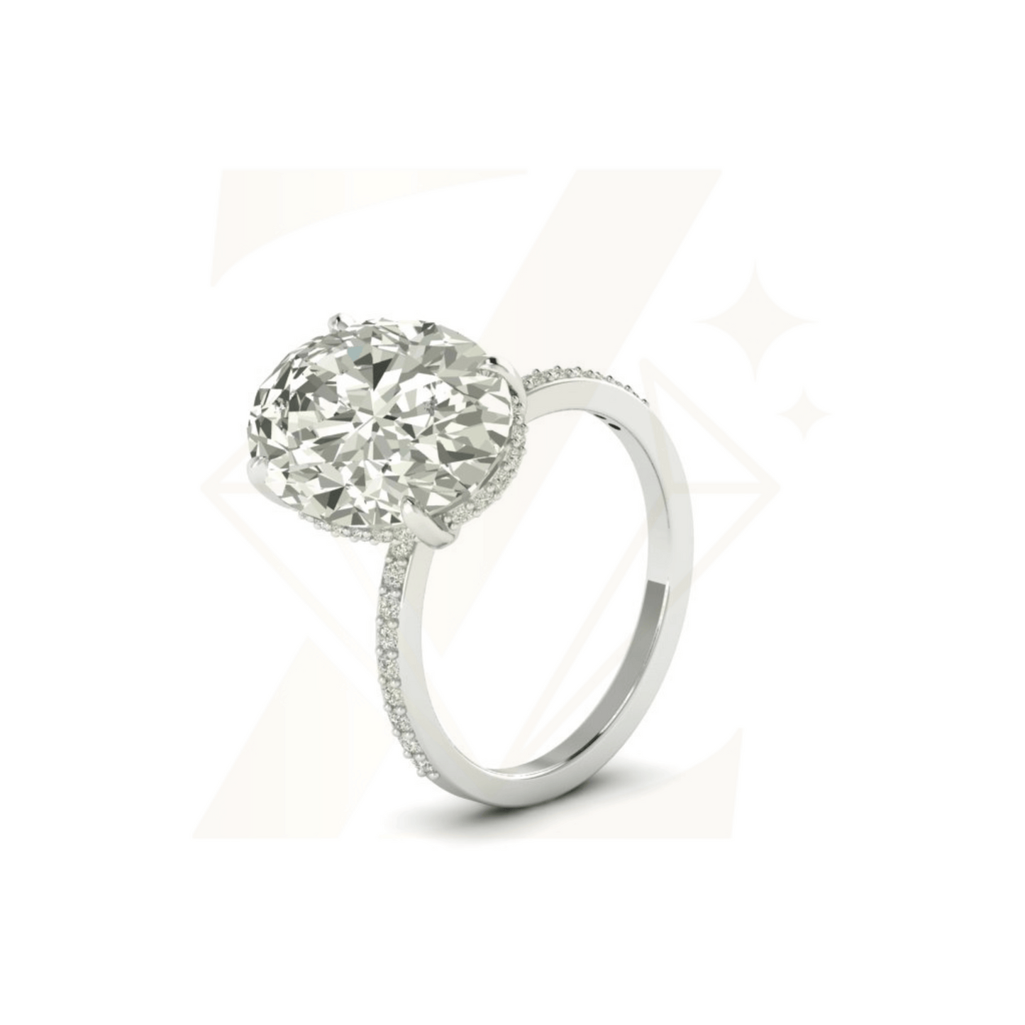 7.00 CTW Oval Cut Ring - Zuvelio.com