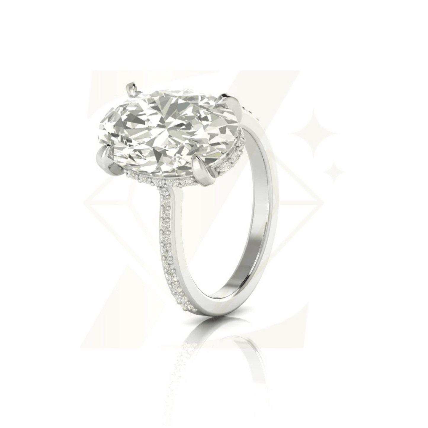6.03 CTW Oval And Round Cut Ring - Zuvelio.com