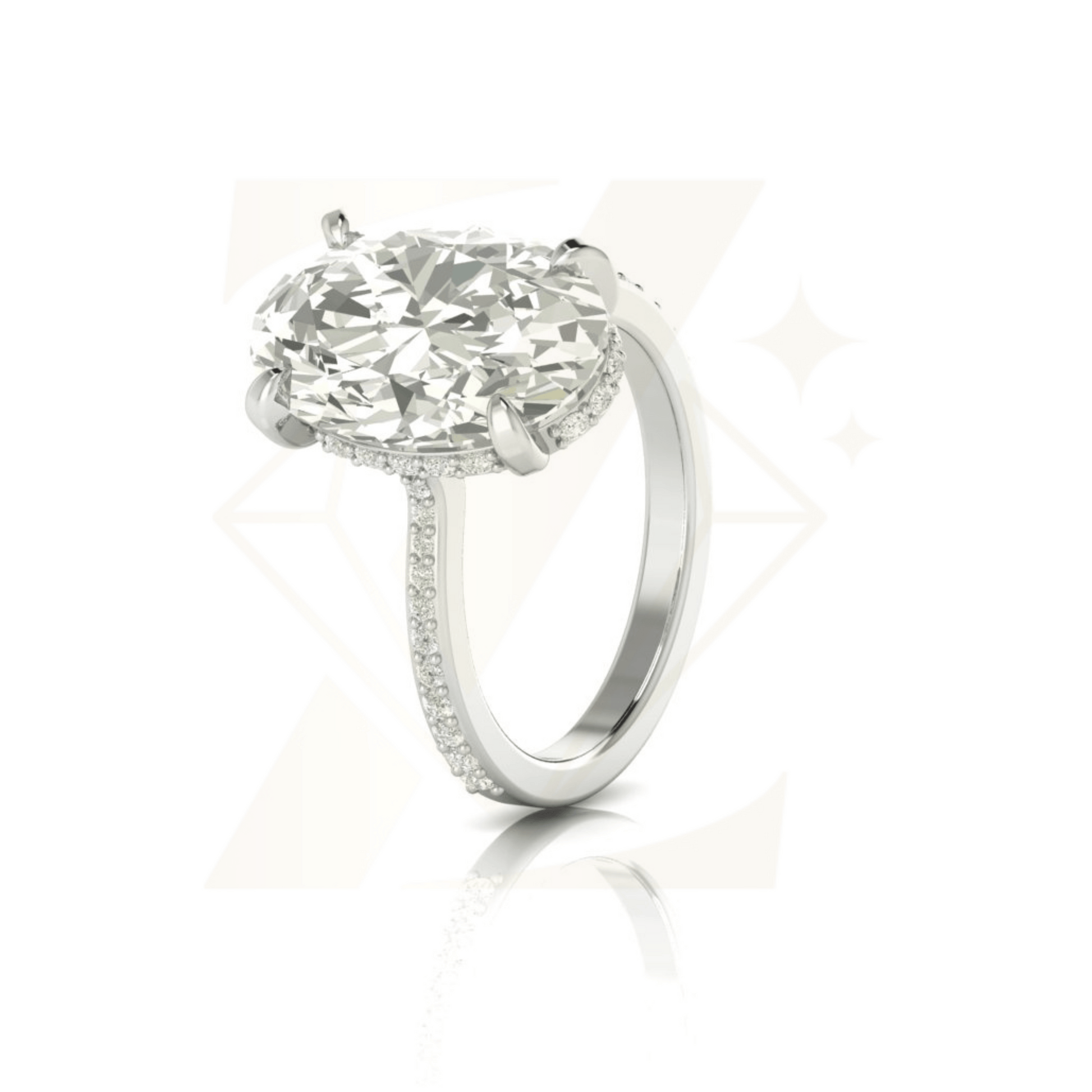 6.03 CTW Oval And Round Cut Ring - Zuvelio.com
