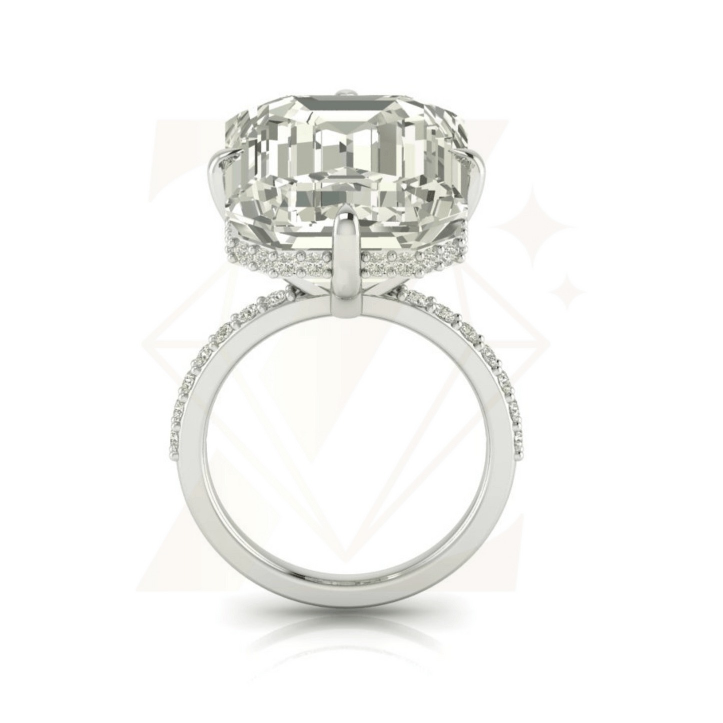 21.00 CTW Emerald Cut Ring - Zuvelio.com