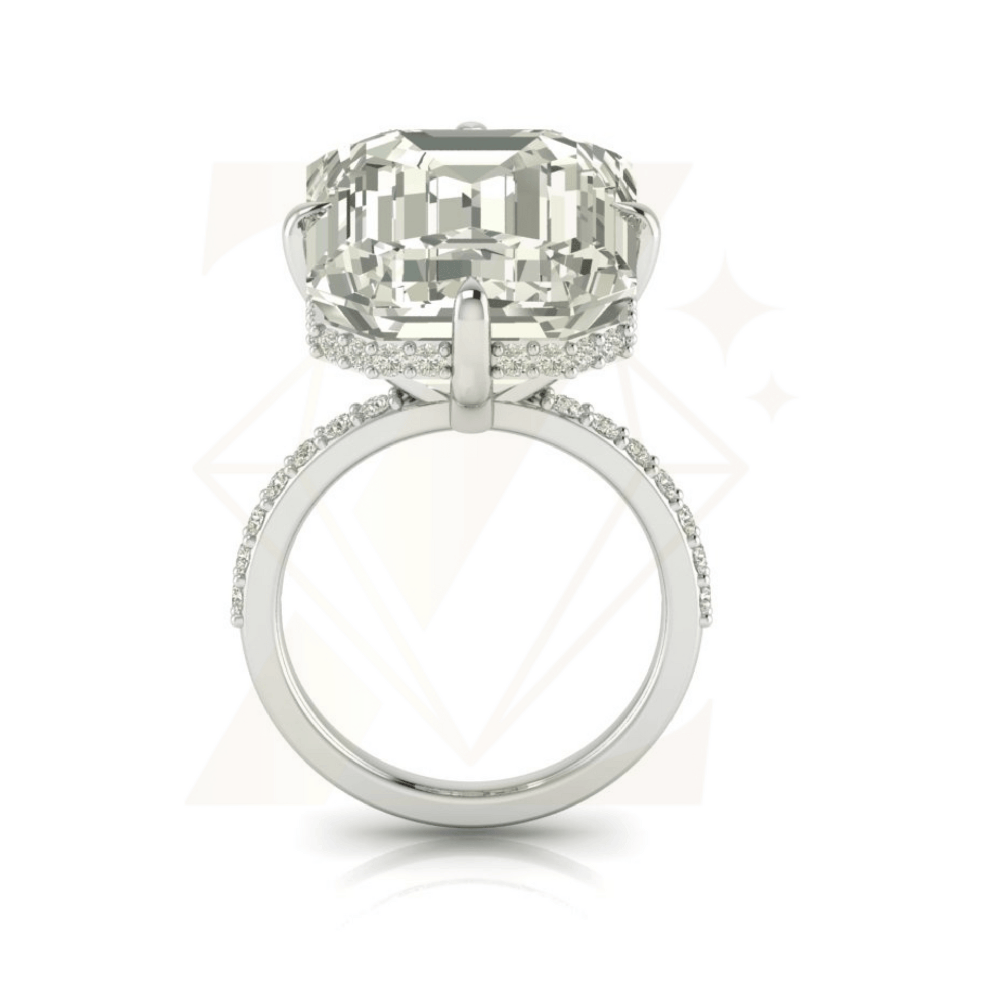 21.00 CTW Emerald Cut Ring - Zuvelio.com