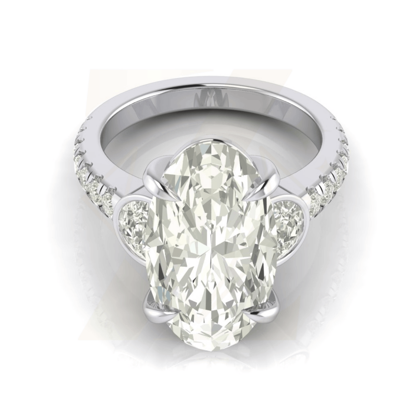 7.96 CTW  Oval Cut Ring - Zuvelio.com