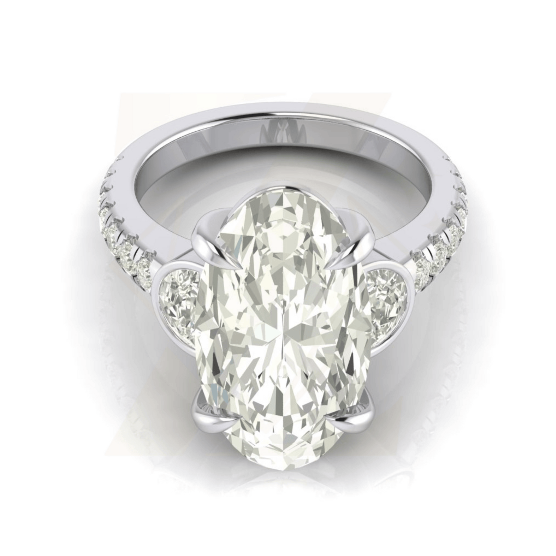 7.96 CTW  Oval Cut Ring - Zuvelio.com