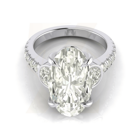 7.96 CTW  Oval Cut Ring - Zuvelio.com