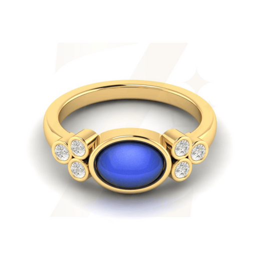 1.73 CTW Cabochon Oval And Round Cut Ring - Zuvelio.com