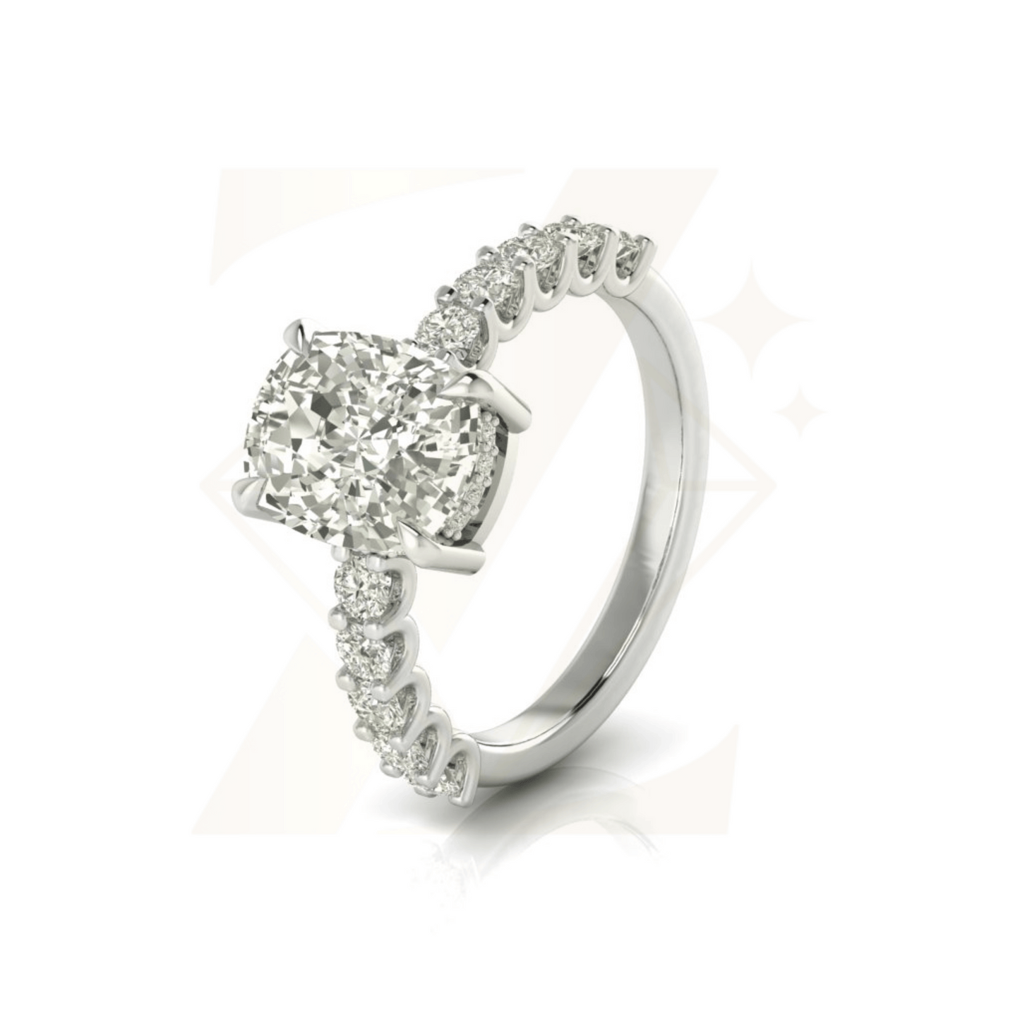 4.50 CTW Cushion Cut Ring - Zuvelio.com