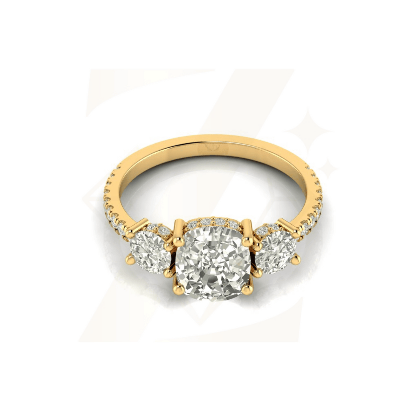 3.50 CTW Cushion Cut Ring - Zuvelio.com