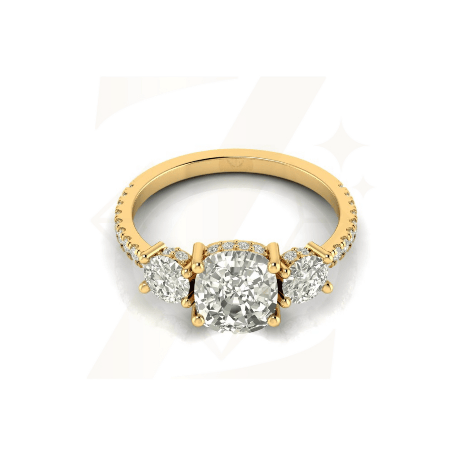 3.50 CTW Cushion Cut Ring - Zuvelio.com