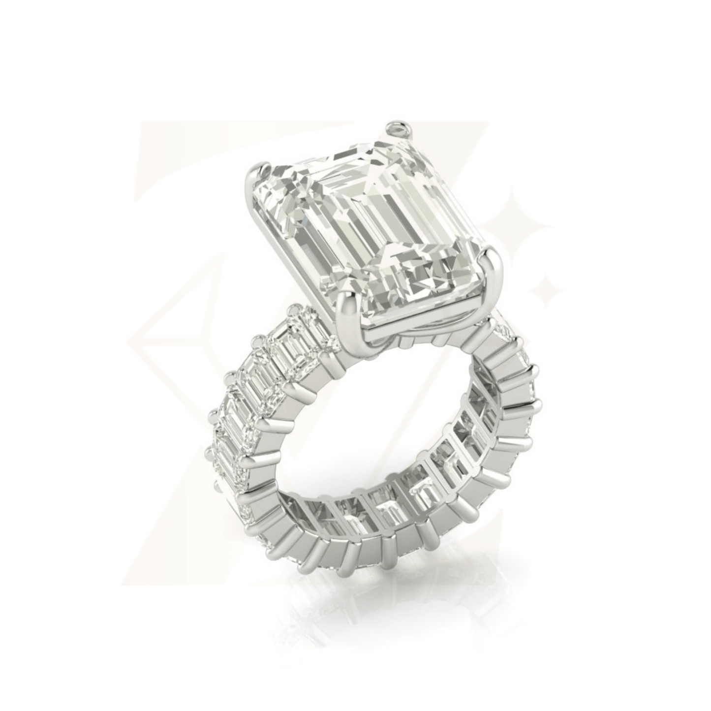 18.62 CTW Emerald Cut Ring - Zuvelio.com