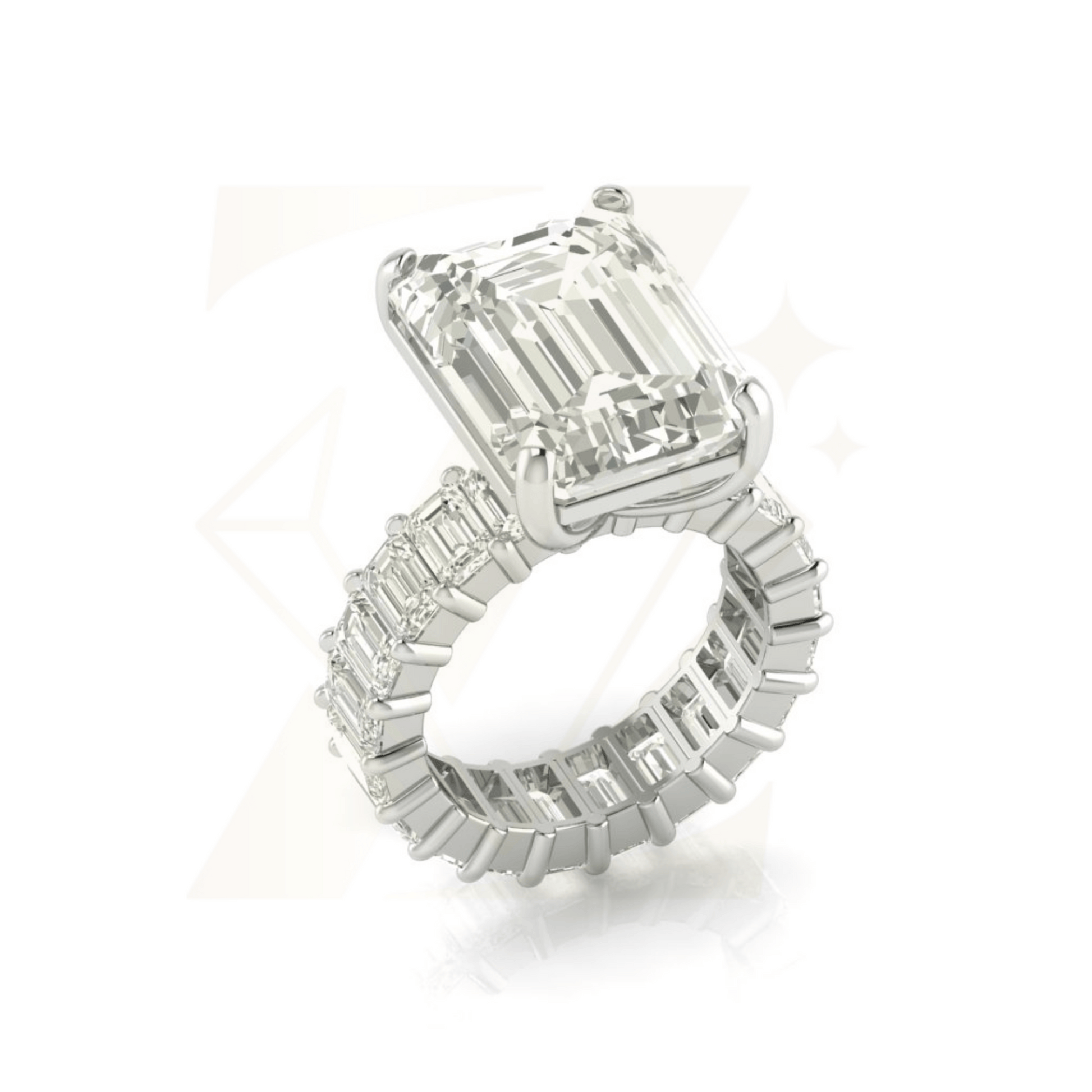 18.62 CTW Emerald Cut Ring - Zuvelio.com