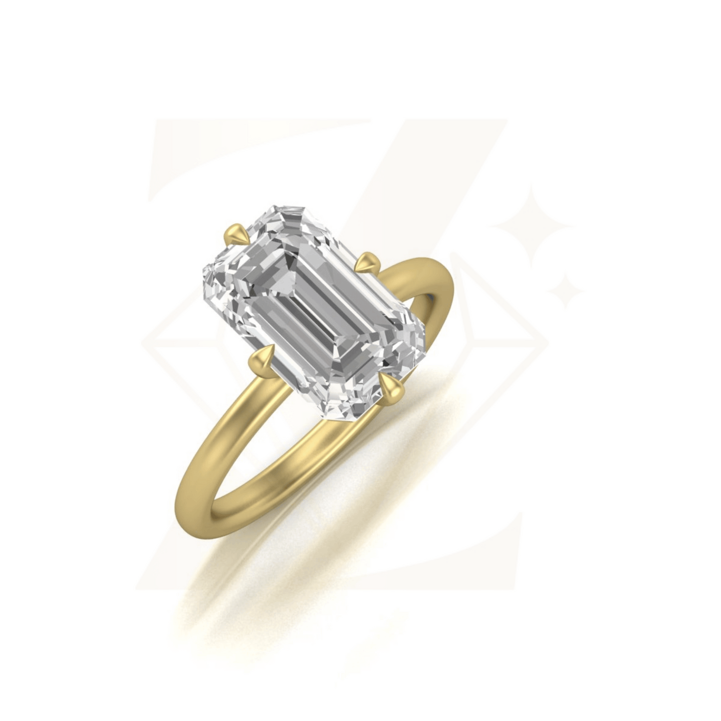 5.35 CTW Emerald Cut Ring - Zuvelio.com