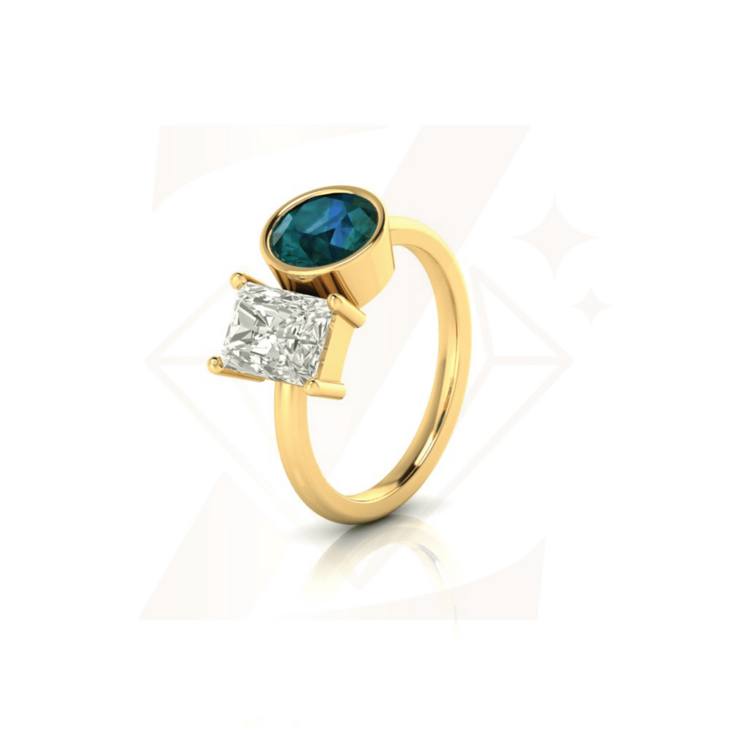 3.13 CTW Radiant And Round Cut Ring - Zuvelio.com