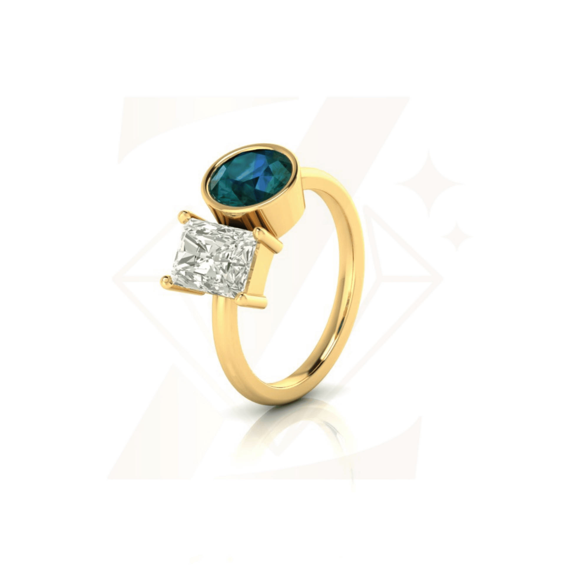 3.13 CTW Radiant And Round Cut Ring - Zuvelio.com