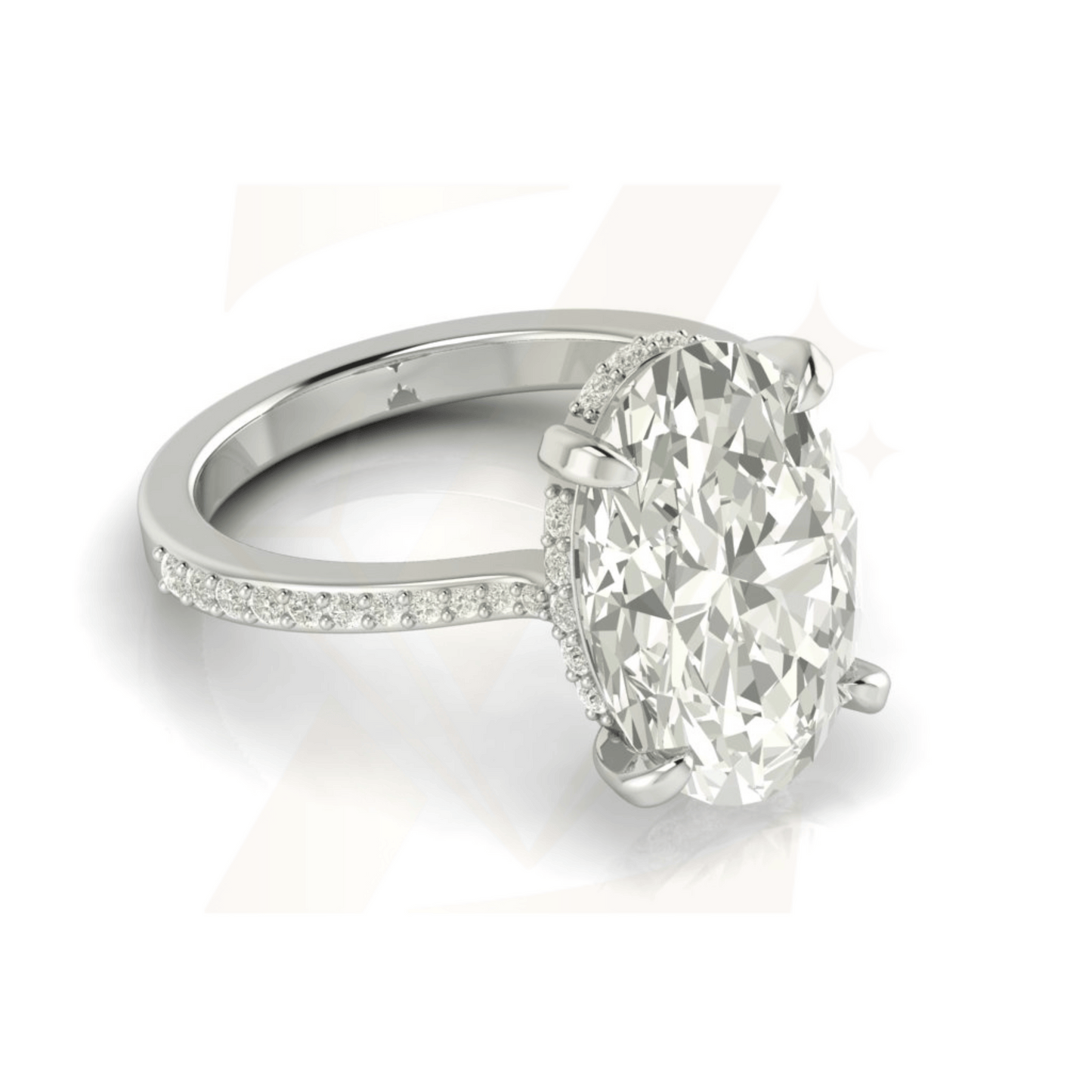 6.03 CTW Oval And Round Cut Ring - Zuvelio.com
