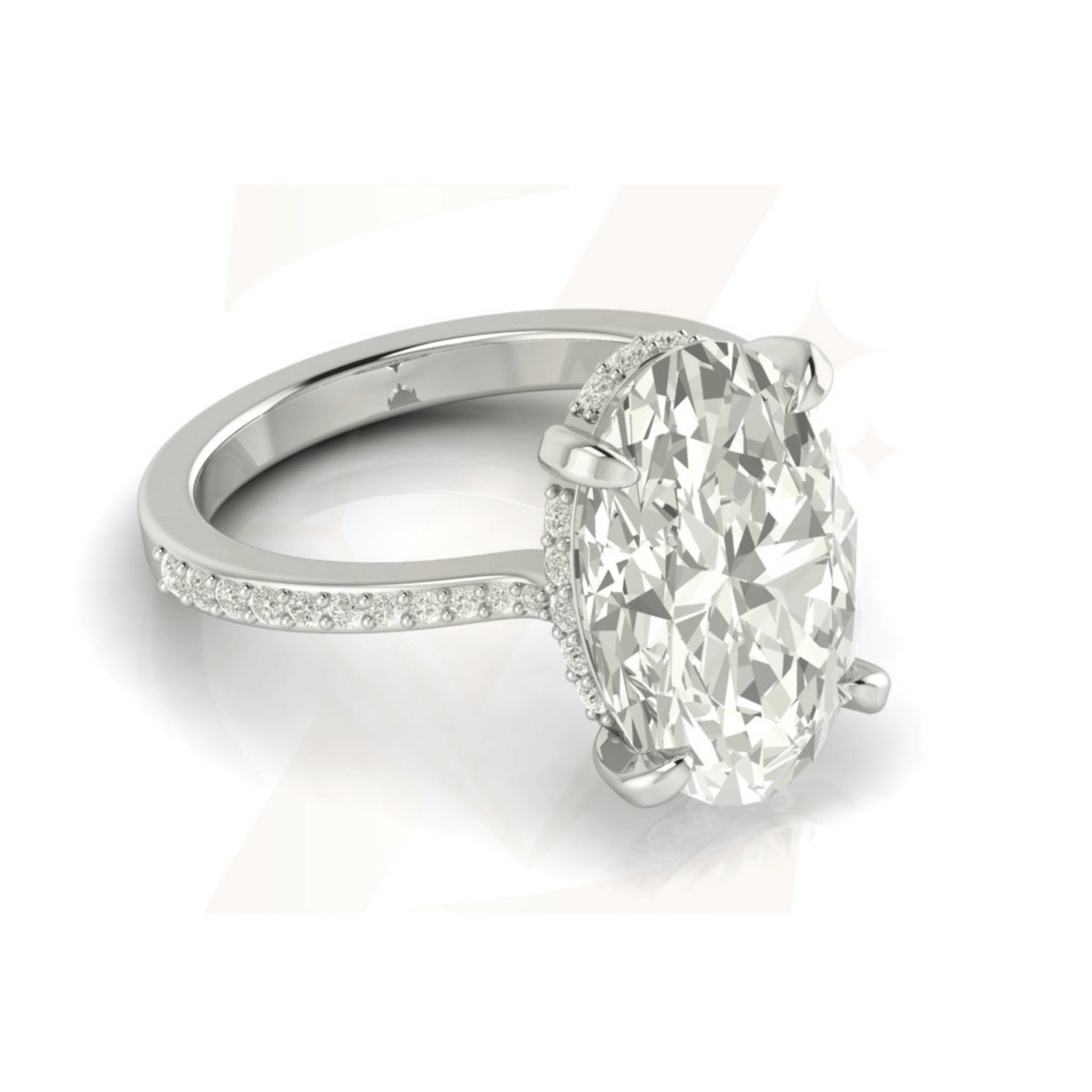 6.03 CTW Oval And Round Cut Ring - Zuvelio.com