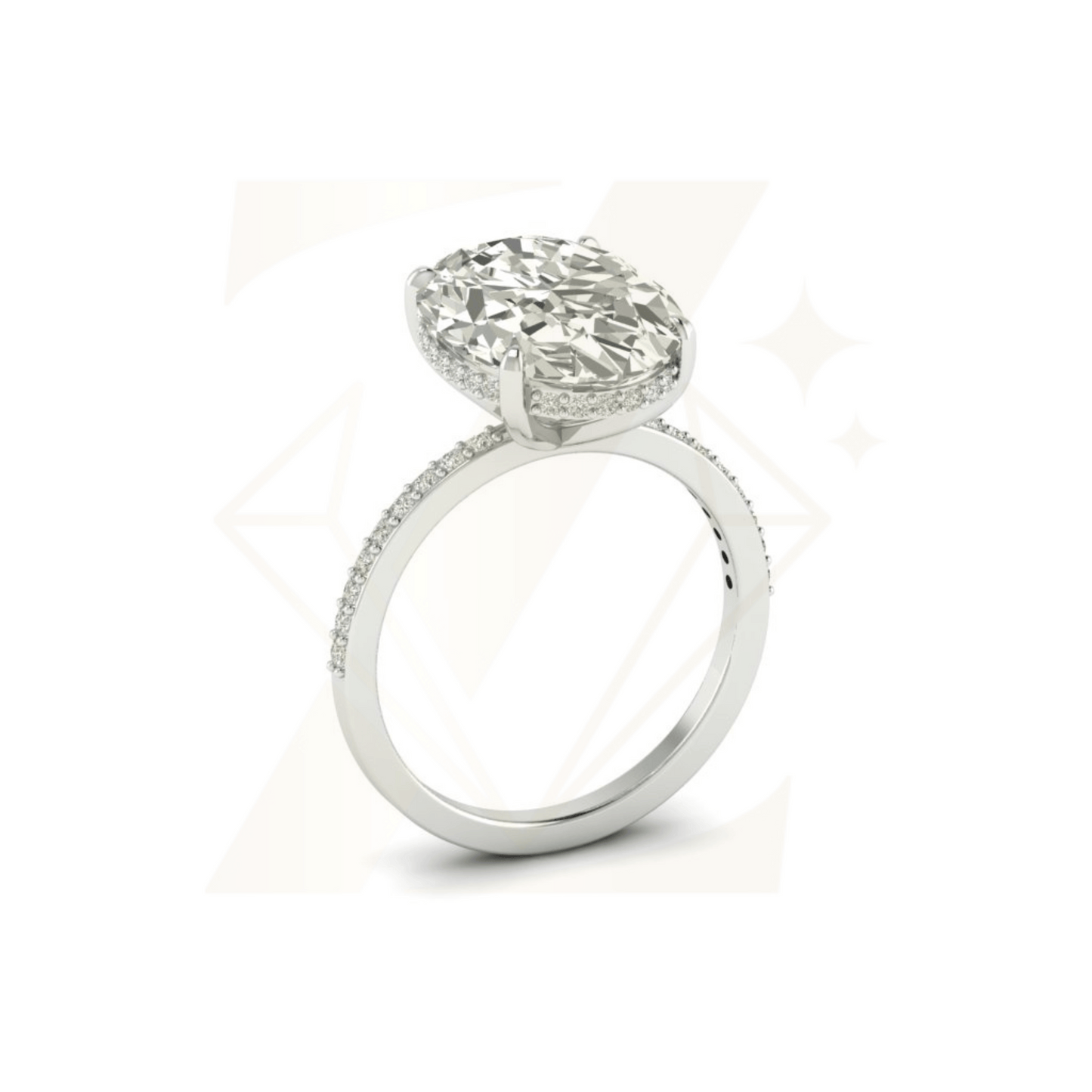 7.00 CTW Oval Cut Ring - Zuvelio.com
