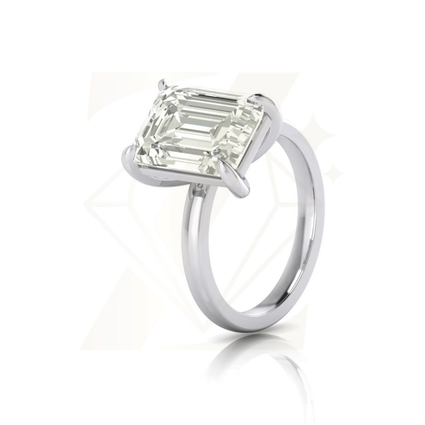 5.66 CTW Emerald Cut Ring - Zuvelio.com