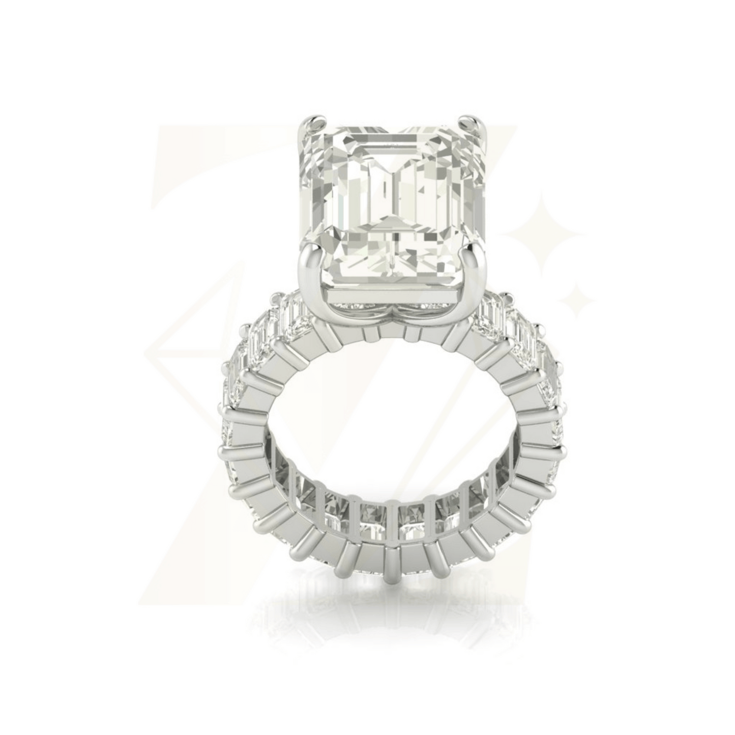18.62 CTW Emerald Cut Ring - Zuvelio.com