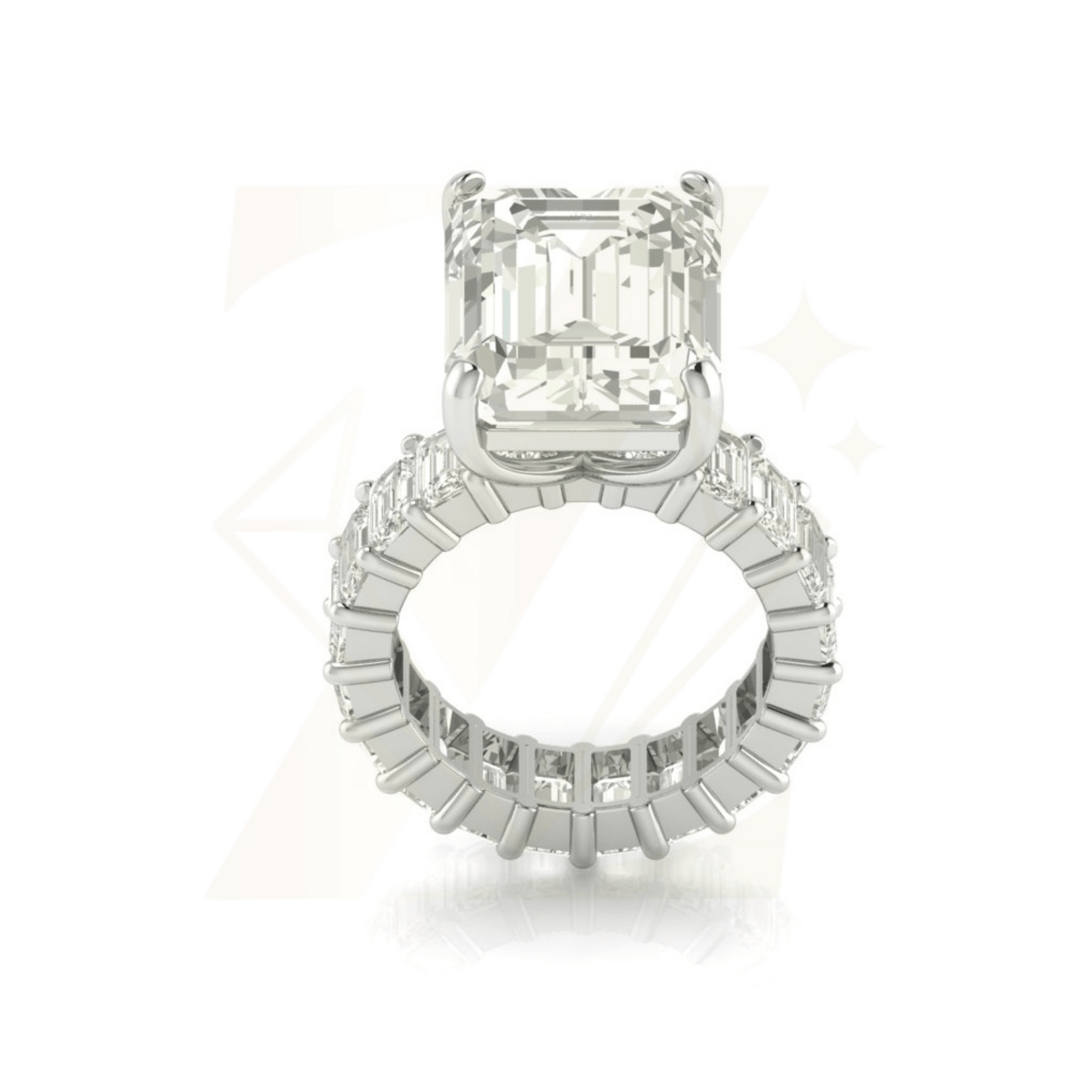 18.62 CTW Emerald Cut Ring - Zuvelio.com