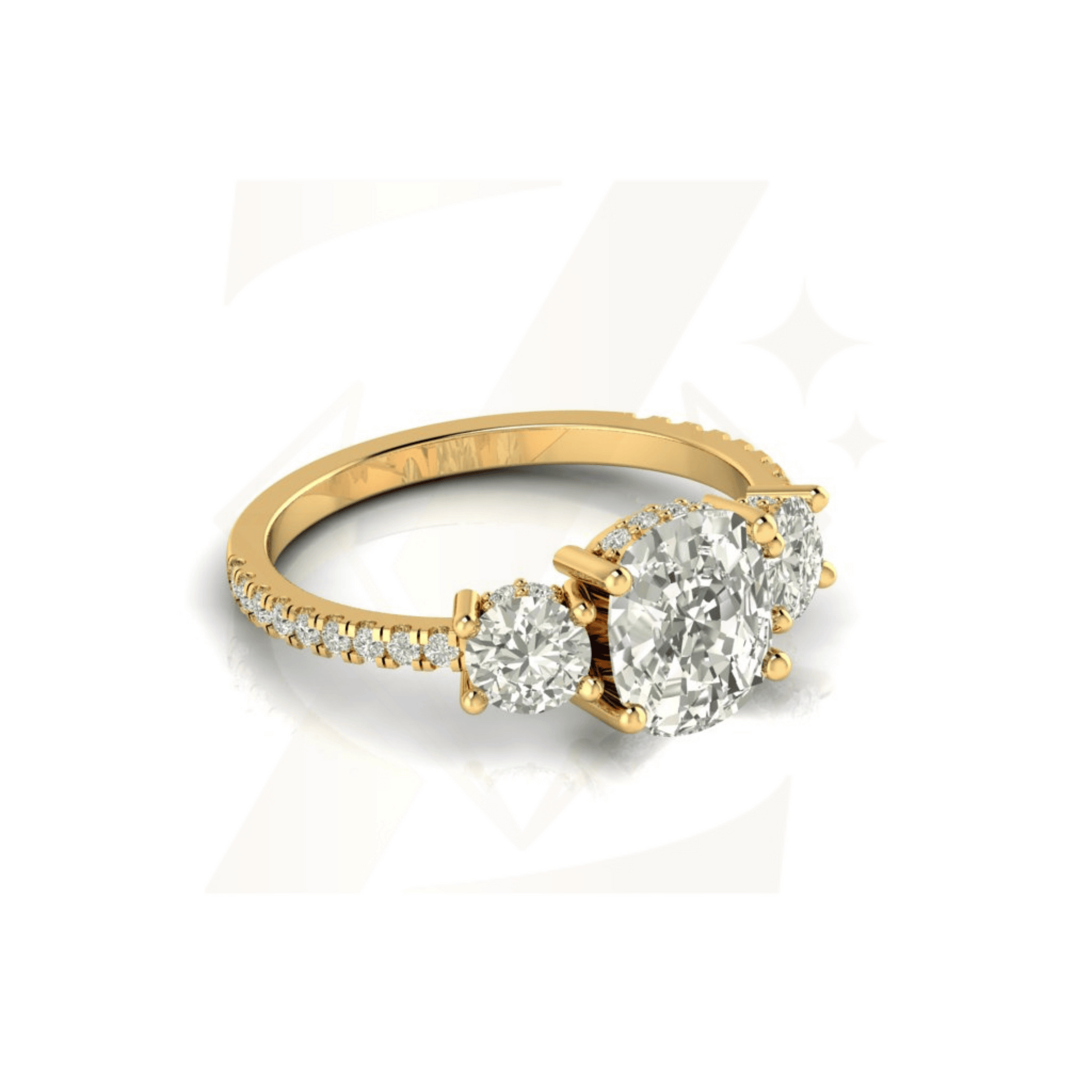 3.50 CTW Cushion Cut Ring - Zuvelio.com
