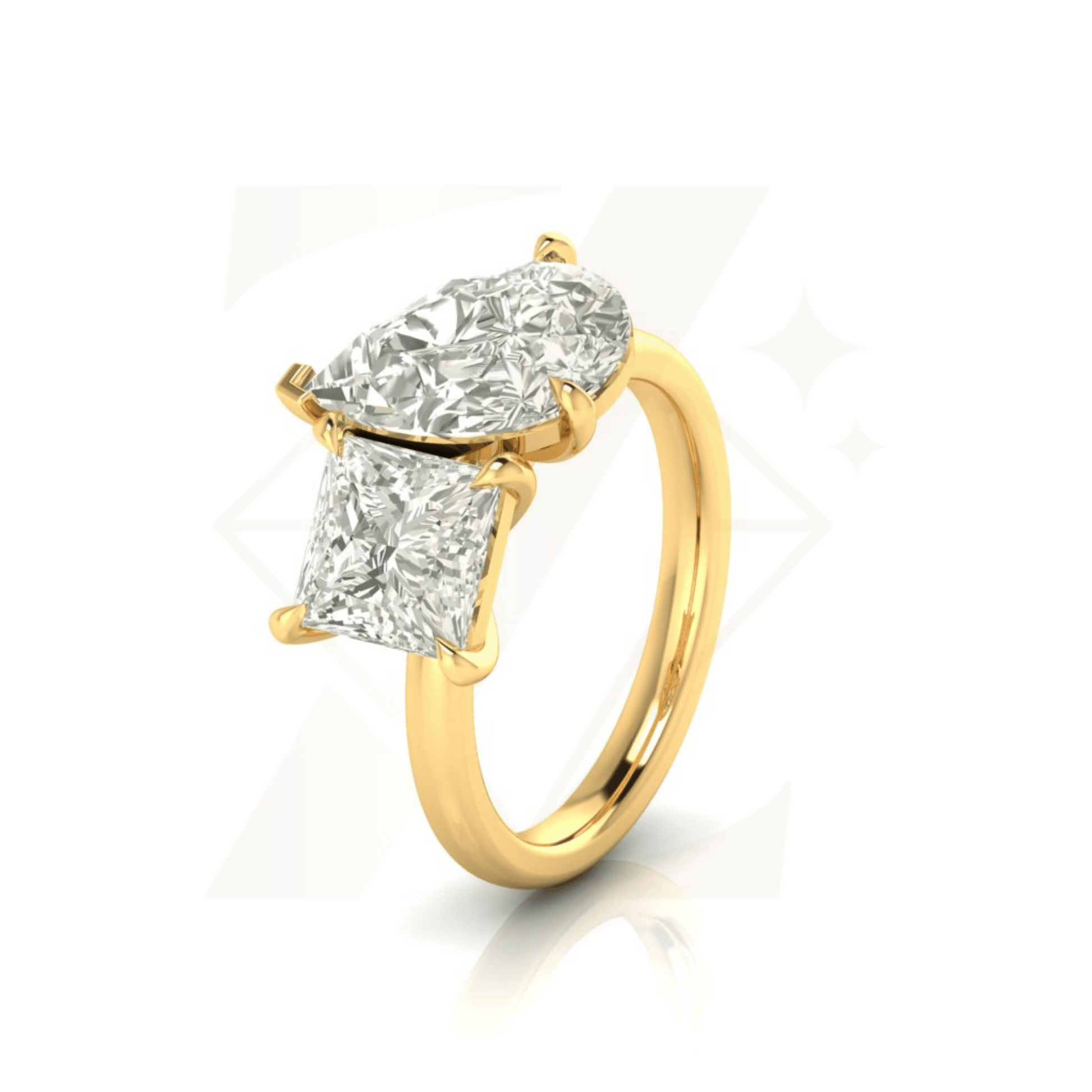 4.74 CTW Pear And Princess Cut Ring - Zuvelio.com