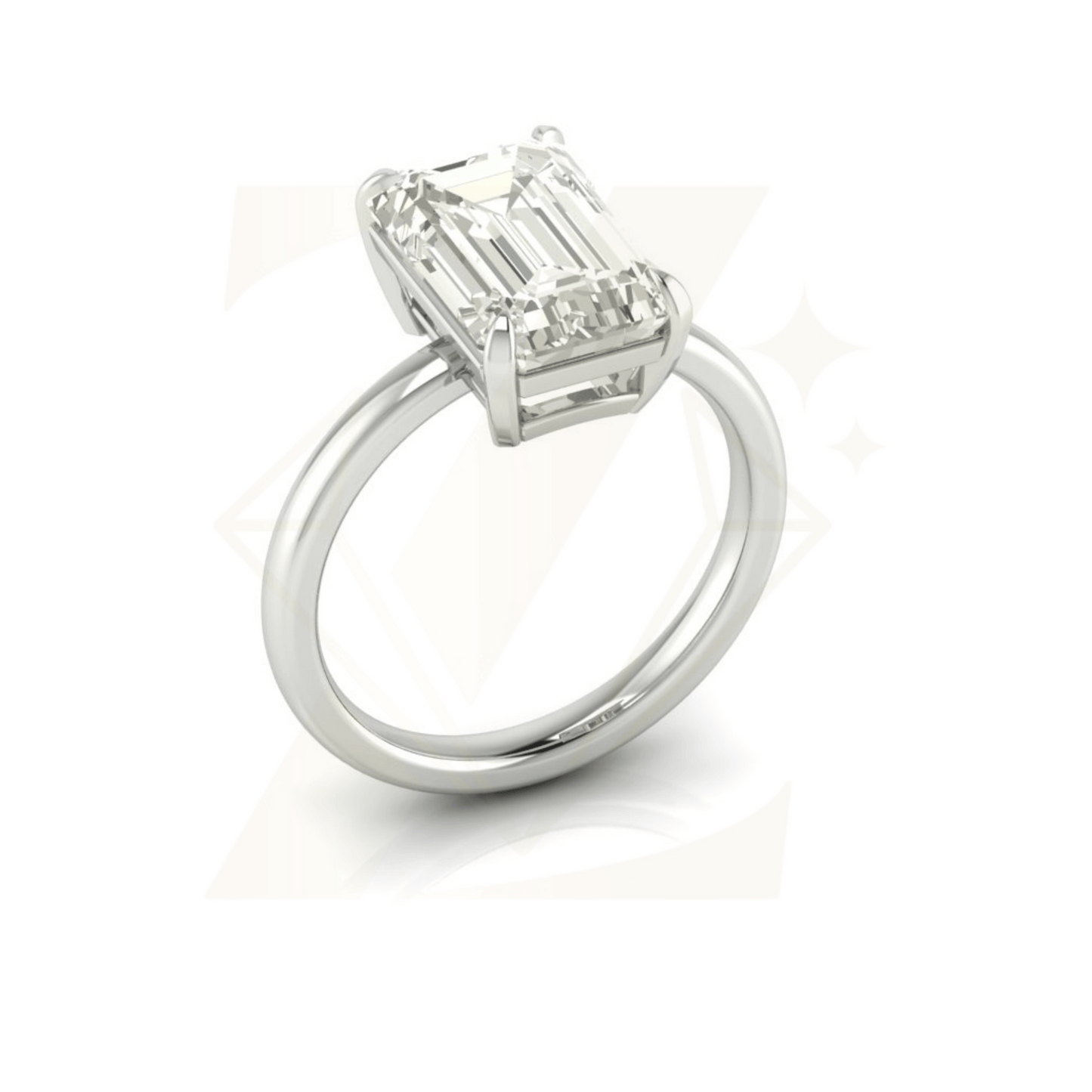 4.47 CTW Emerald Cut Ring - Zuvelio.com