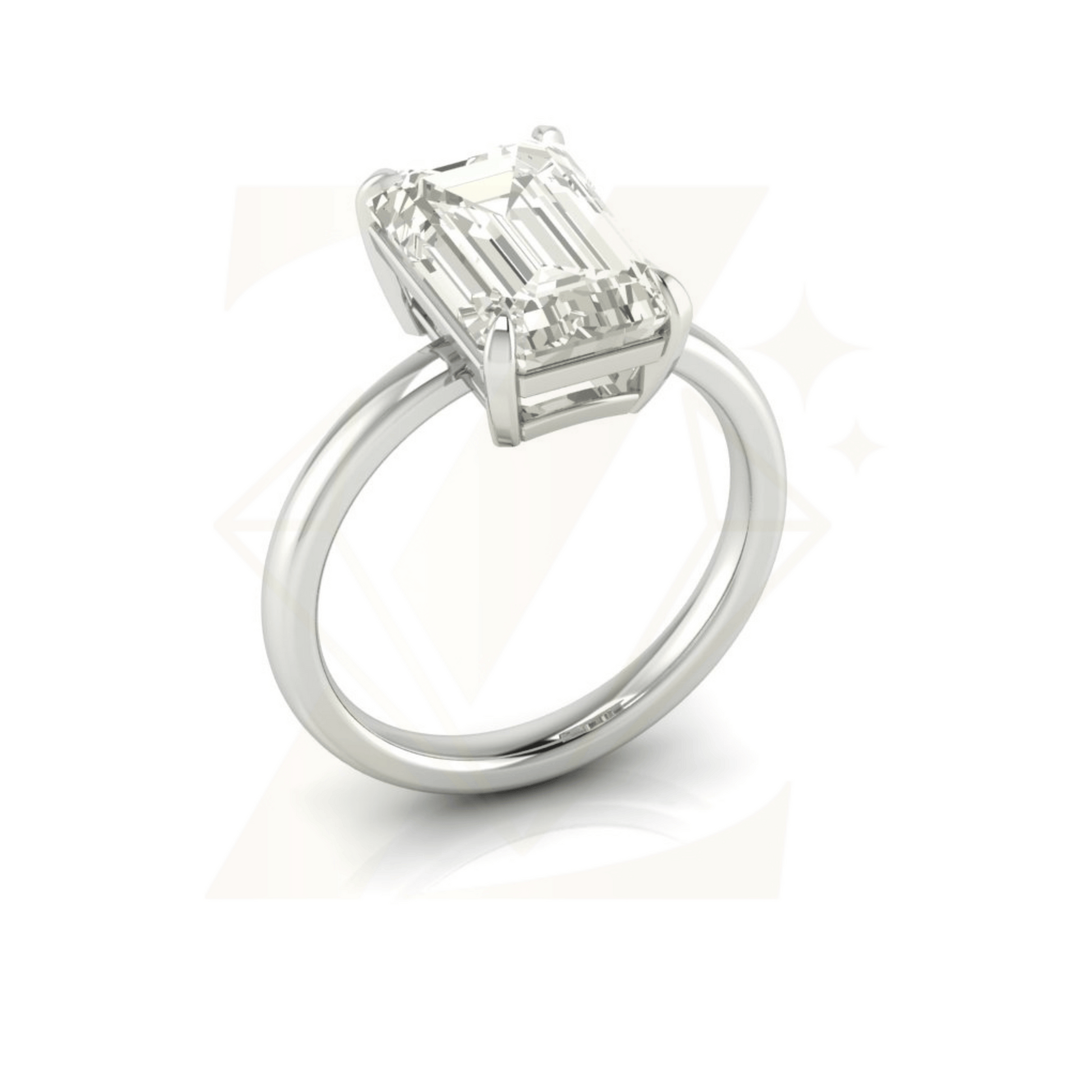 4.47 CTW Emerald Cut Ring - Zuvelio.com