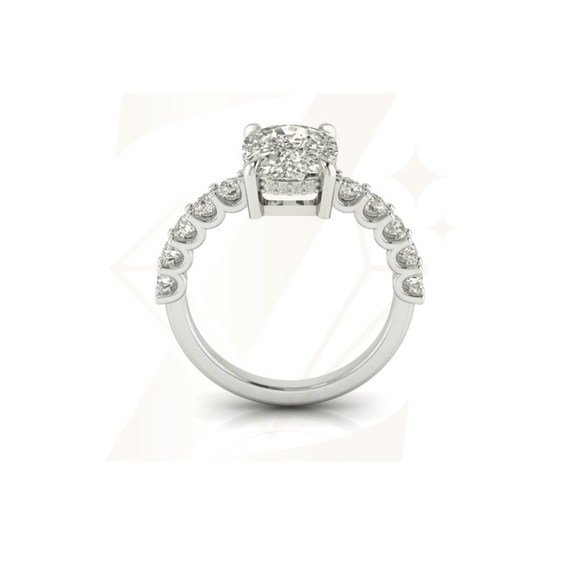 4.50 CTW Cushion Cut Ring - Zuvelio.com