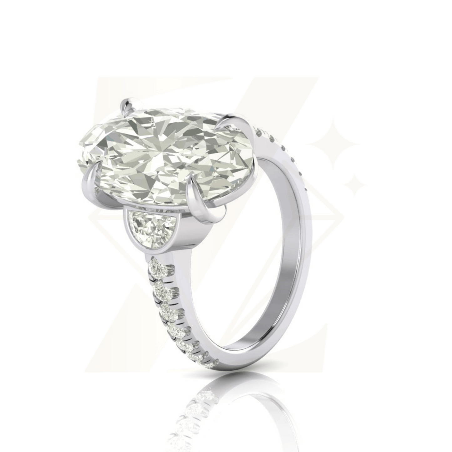 7.96 CTW  Oval Cut Ring - Zuvelio.com