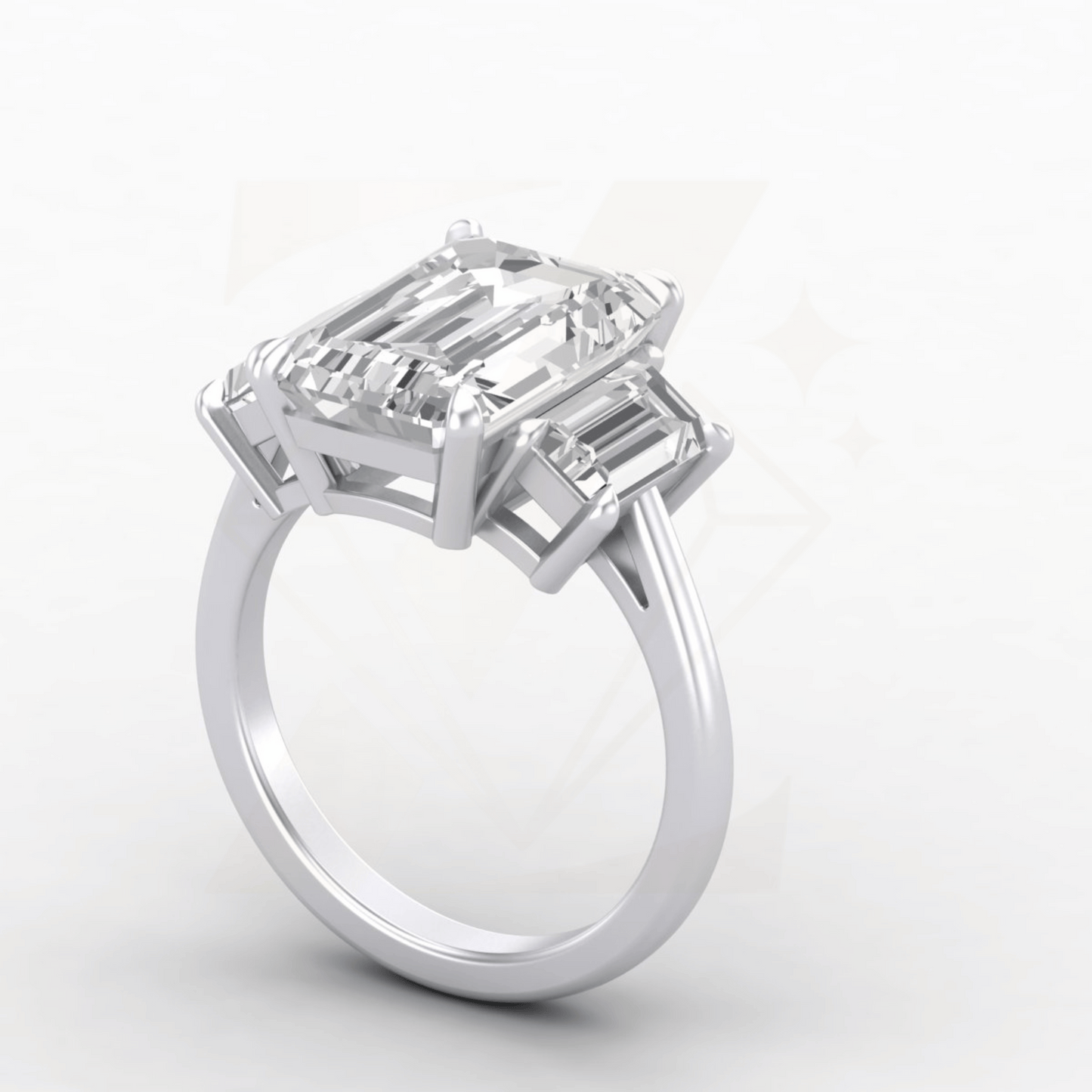8.00 CTW Emerald Cut Ring - Zuvelio.com