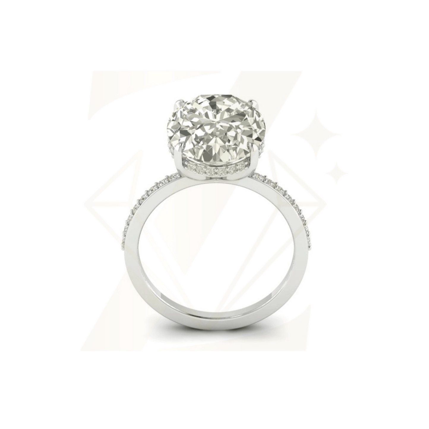 7.00 CTW Oval Cut Ring - Zuvelio.com