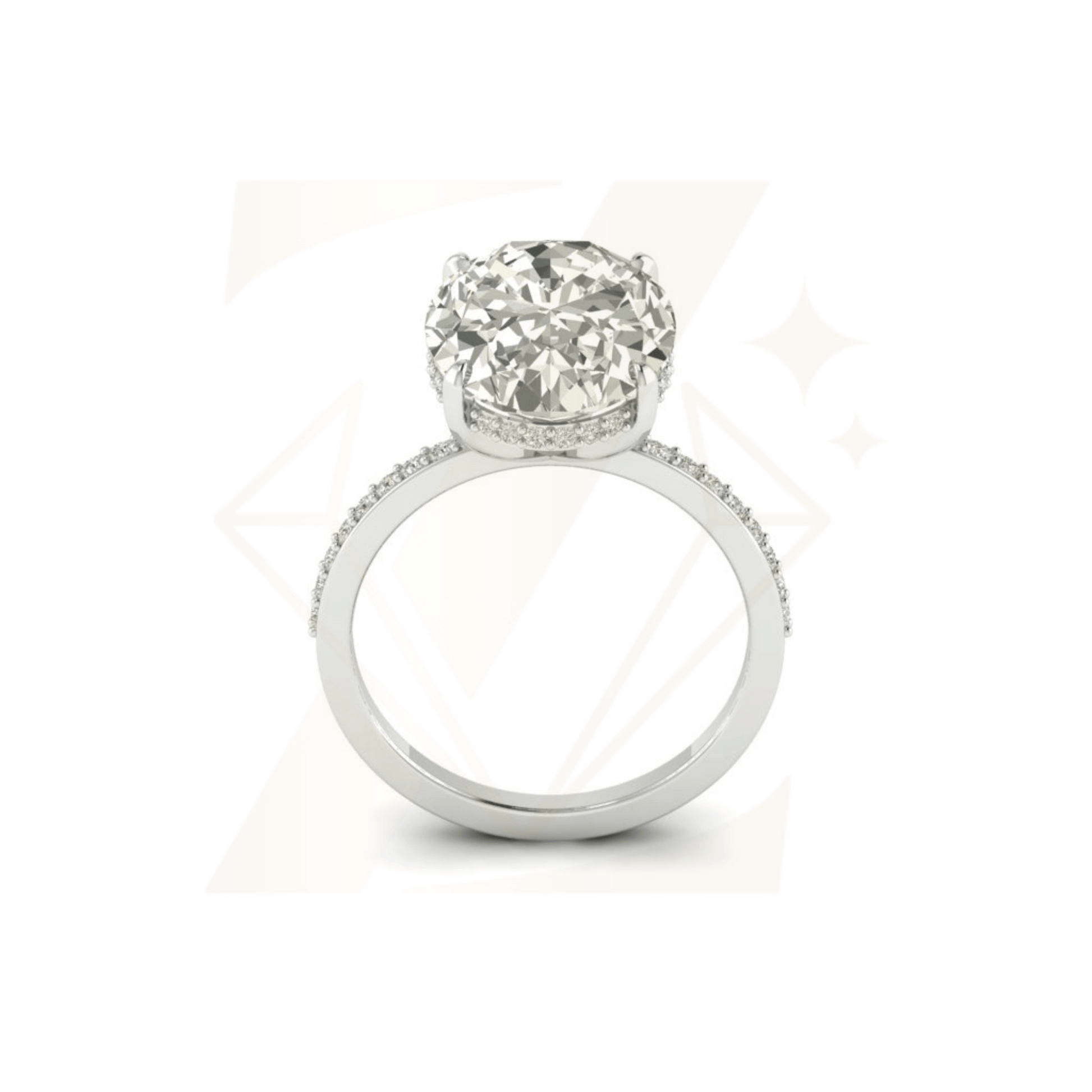 7.00 CTW Oval Cut Ring - Zuvelio.com